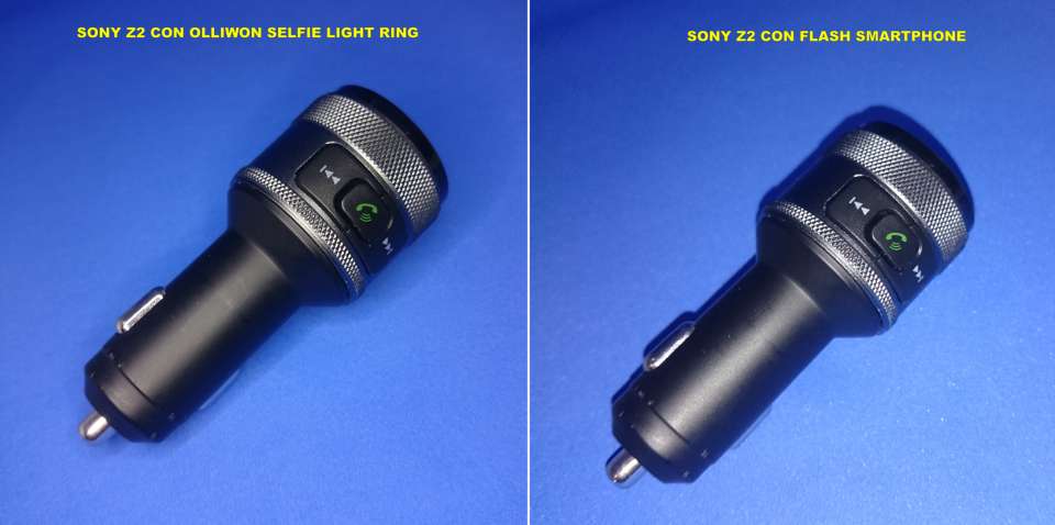 Olliwon Selfie Light Ring vs. Sony Z2 Flash di serie